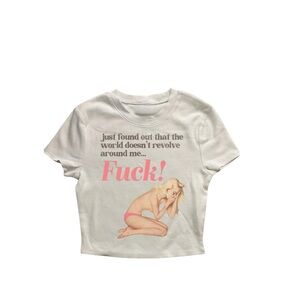 Graphic Women’s Baby Tee - White